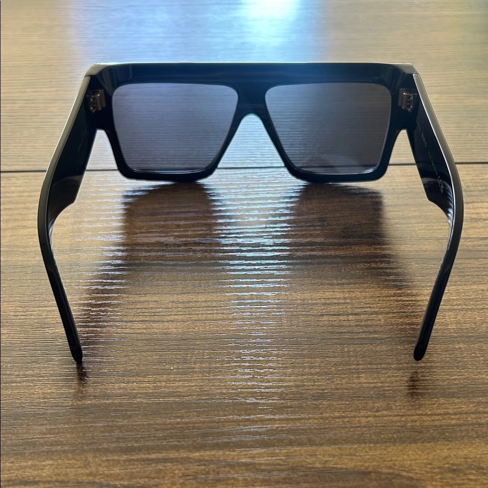Celine Bold Black Rectangular Sunglasses - image 8